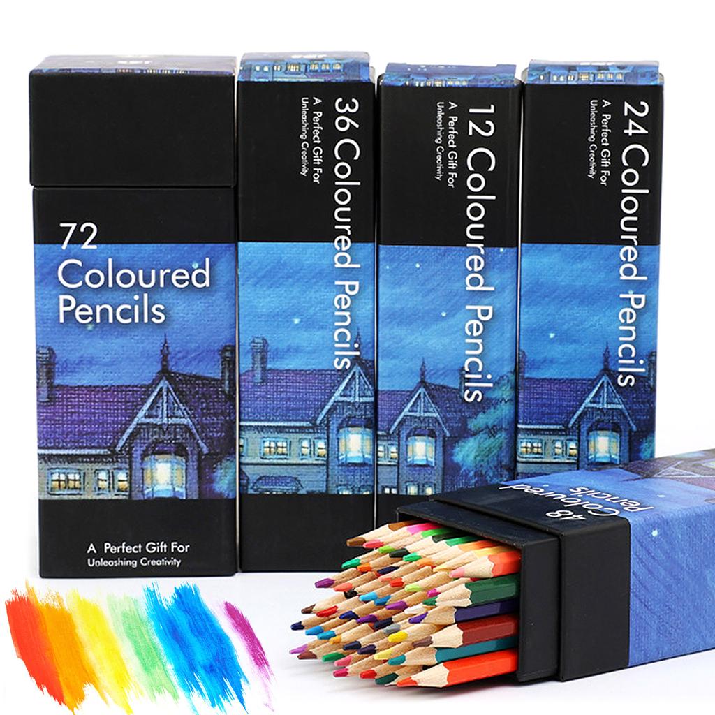 Colored Pencils Set, 12/36//72 Colors Oil-Based Colored Pencils with 3.0mm Smooth, Basswood Body for Adult Coloring and Sketching
