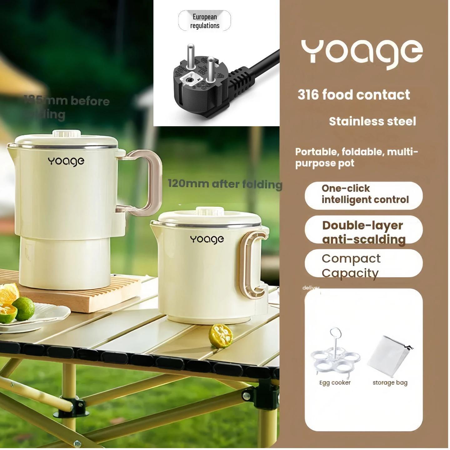 

Compact 0.8L Portable Folding Electric Kettle: Ideal for Home, Travel, Dorm, or Hotel.