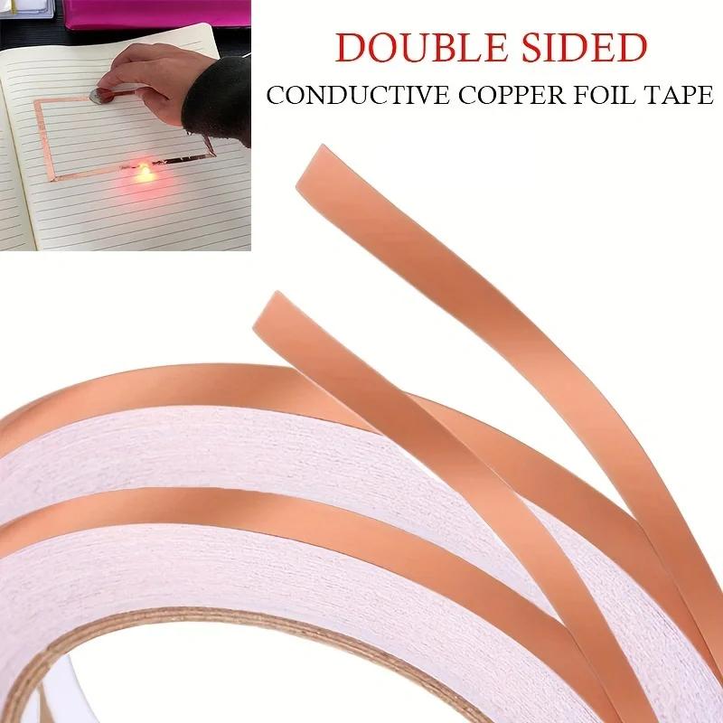 20M Copper Foil Tape With Double-Sided Conductive Adhesive For Guitar EMI Shielding Crafts Electrical Repairs Grounding Circuit