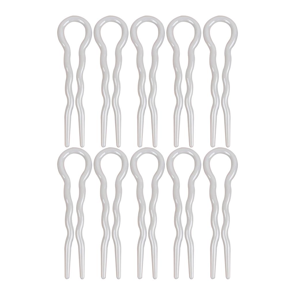 10Pcs Salon Hair Clip Waved U Shaped Plastic 3.3''Hair Sticks Barrettes Styling Hairstyle Tool Hair Accessories For Women Girls