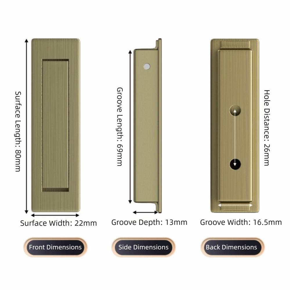 Door Stainless Steel Cabinet Door Handle Durable Hidden Cabinet Pulls Embedded Invisible Drawer Handle Sliding Door