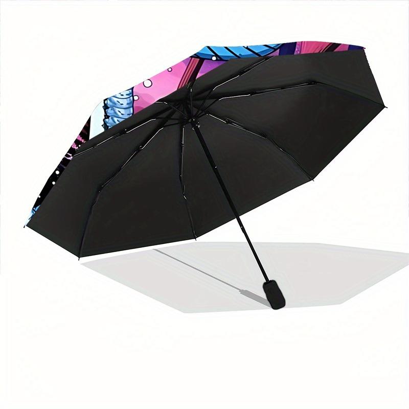 1pc Fantasy Forest Automatic Open/Close, Foldable Compact Umbrella with 8-Rib Shaft, Perfect Gift For Men And Women, Casual Style, Vibrant M
