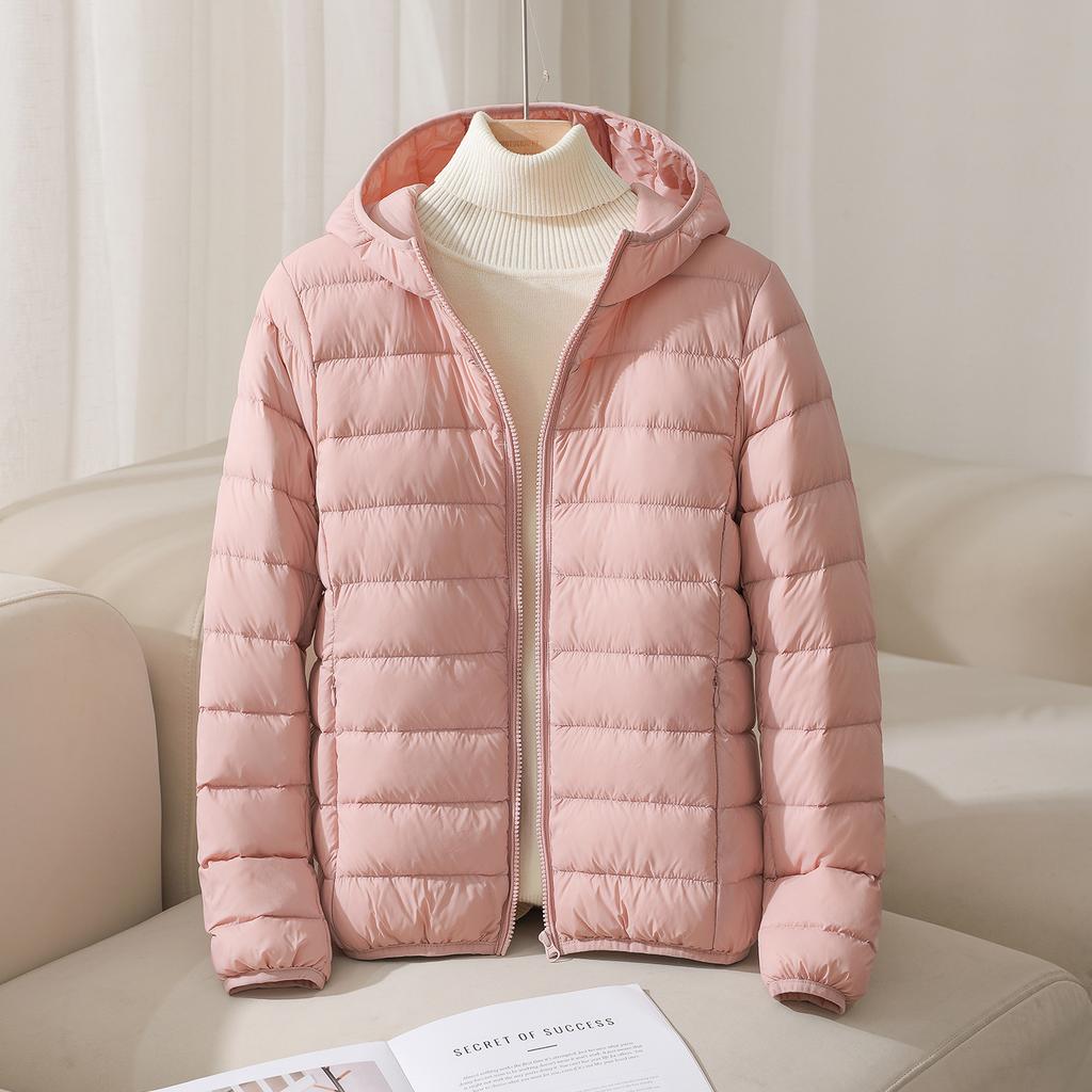 Women's Autumn and Winter Down Jacket Elegant Age-reducing Simple Fashion Commuting Warm Hooded Down Jacket