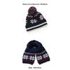 Cozy Retro Knitted Hat Soft Snow Flake Jacquard Pompoms Beanie Warm Winter Hat Scarf for Women