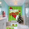 4 Christmas Bathroom Sets, Shower Curtain, - Carpet, Horse Cover And - U-shaped Bath Mat, Christmas Holiday Bathroom Decoration