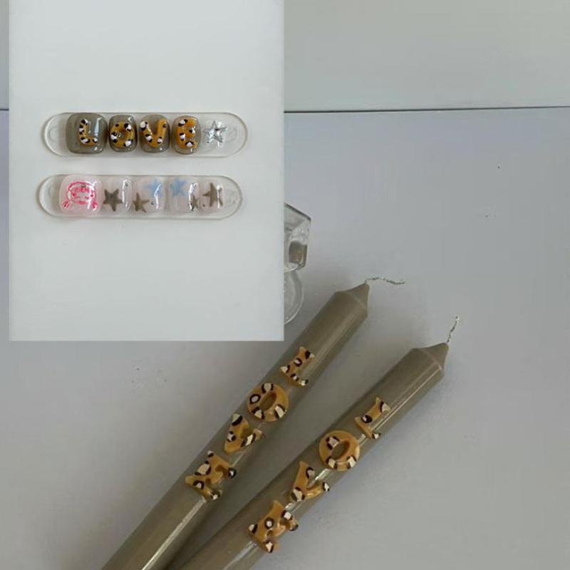 Silicone Alphabet Nail Art Mold Easy Demold Non-Stick 26 Alphabet Molds for Home DIY Manicure Nail Charm Making one size