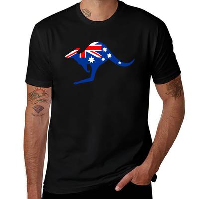 Australian Kangaroo Flag Tshirt Casual All Match Short Sleeve Tshirt