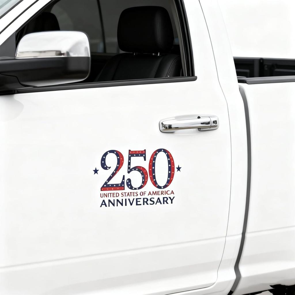 n 250 Years Decals - 10.2X6.1 in 250 Years Anniversary Waterproof Sticker for Trucks Car Trailer SUV Van or Any Smooth Surface, Removable - Bumper