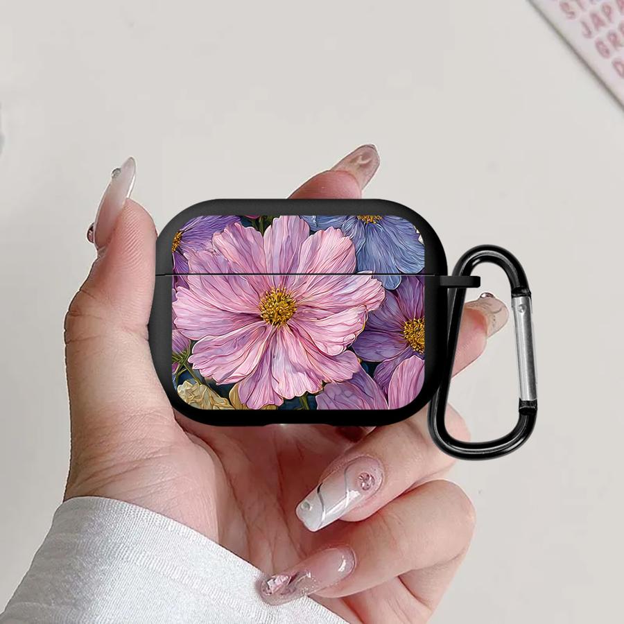 Case For Airpods 4 Pro3 2 3 Pro 1 Pro2 Earphone Cases Cover Richly Colored Peony Flowers
