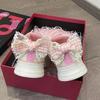 Sweet bow spring and summer new mesh thick baseplate shoes niche design shoes
