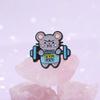 Die Fitnessratte Emaille-Pins Custom Keep Sports Broschen Reversabzeichen Cartoon Tier Schmuck Geschenk für Freunde