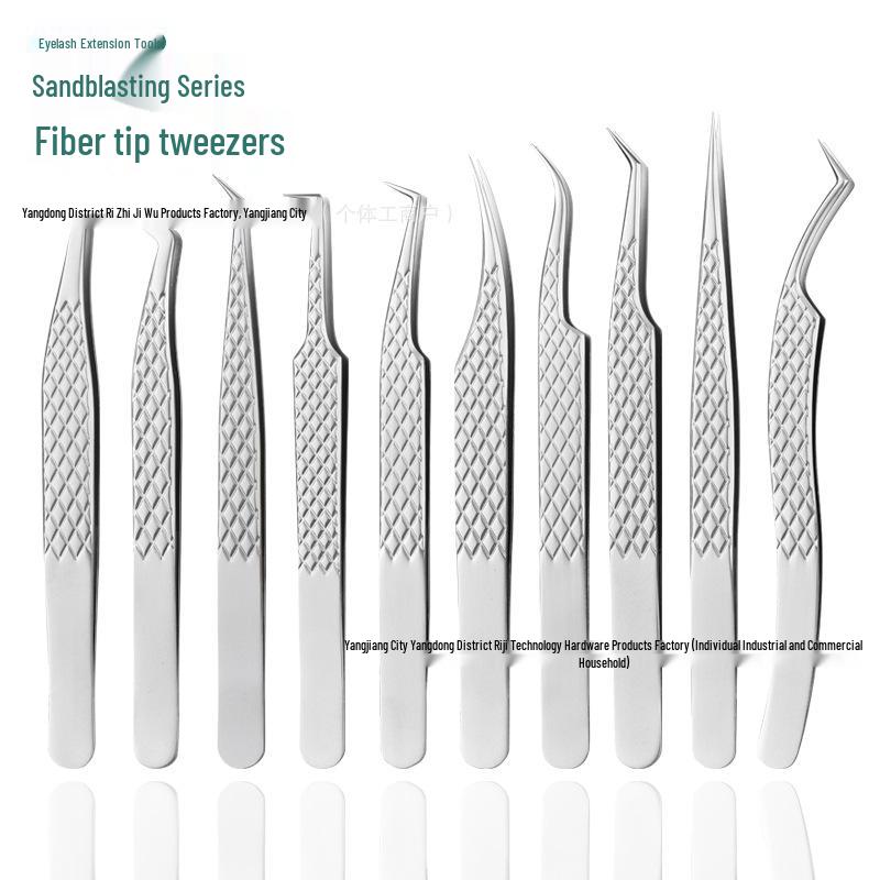 Textured Eyelash Tweezers & High-Quality Curler for Lash Artists - Ideal for Blooming and Grafting False Lashes.