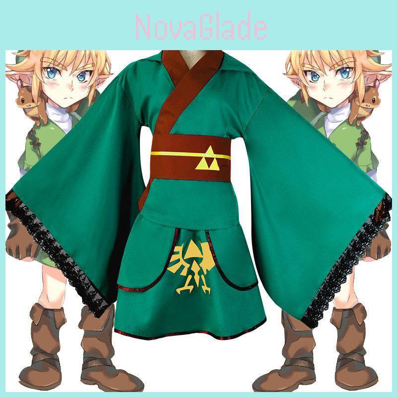 Exquisite Green Yukata Kimono Cosplay Costume For The Legend Of Zelda Fans