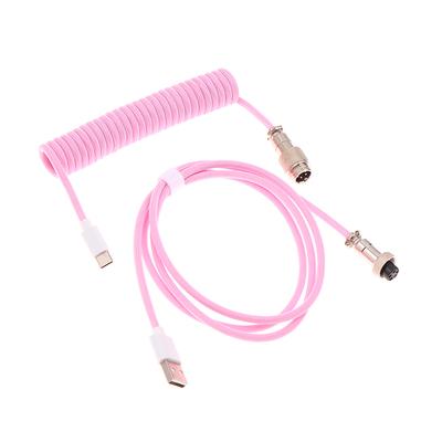 Mechanical Keyboard Coiled Cable Wire Type C Usb Port Wire Mechanical Keyboard Aviator Desktop Computer Aviation Connector