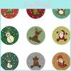 Adhesive Christmas Self Sticker With Santa And Reindeer For Gift Bag Decor Party