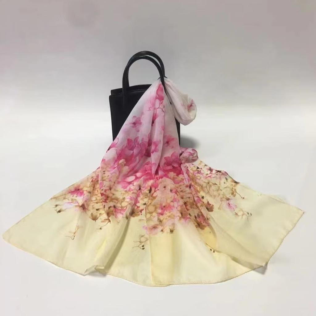 Summer versatile scarf long scarf beach sun-proof silk scarf women's small shawl scarf chiffon thin scarf