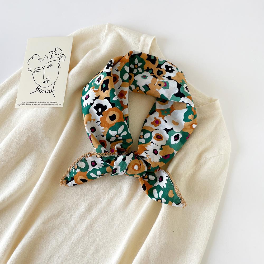 Small Scarf Small Square Scarf High-end Fashion Leopard Print Decorative Professional Scarf Summer Light Scarf