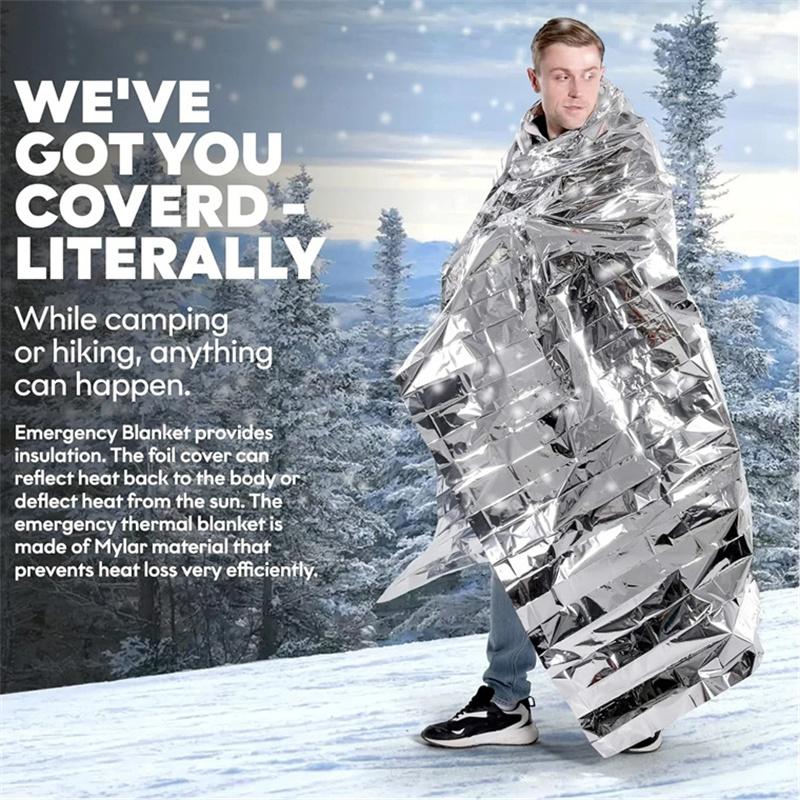 1/5Pcs Outdoor Emergency Gold-Sliver Survival Blanket First Aid Rescue Curtain Foil Thermal Windproof Waterproof Blanket
