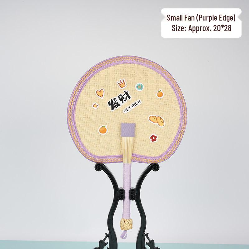 Large Durable Handmade Wheat Straw Palm Fan for Summer