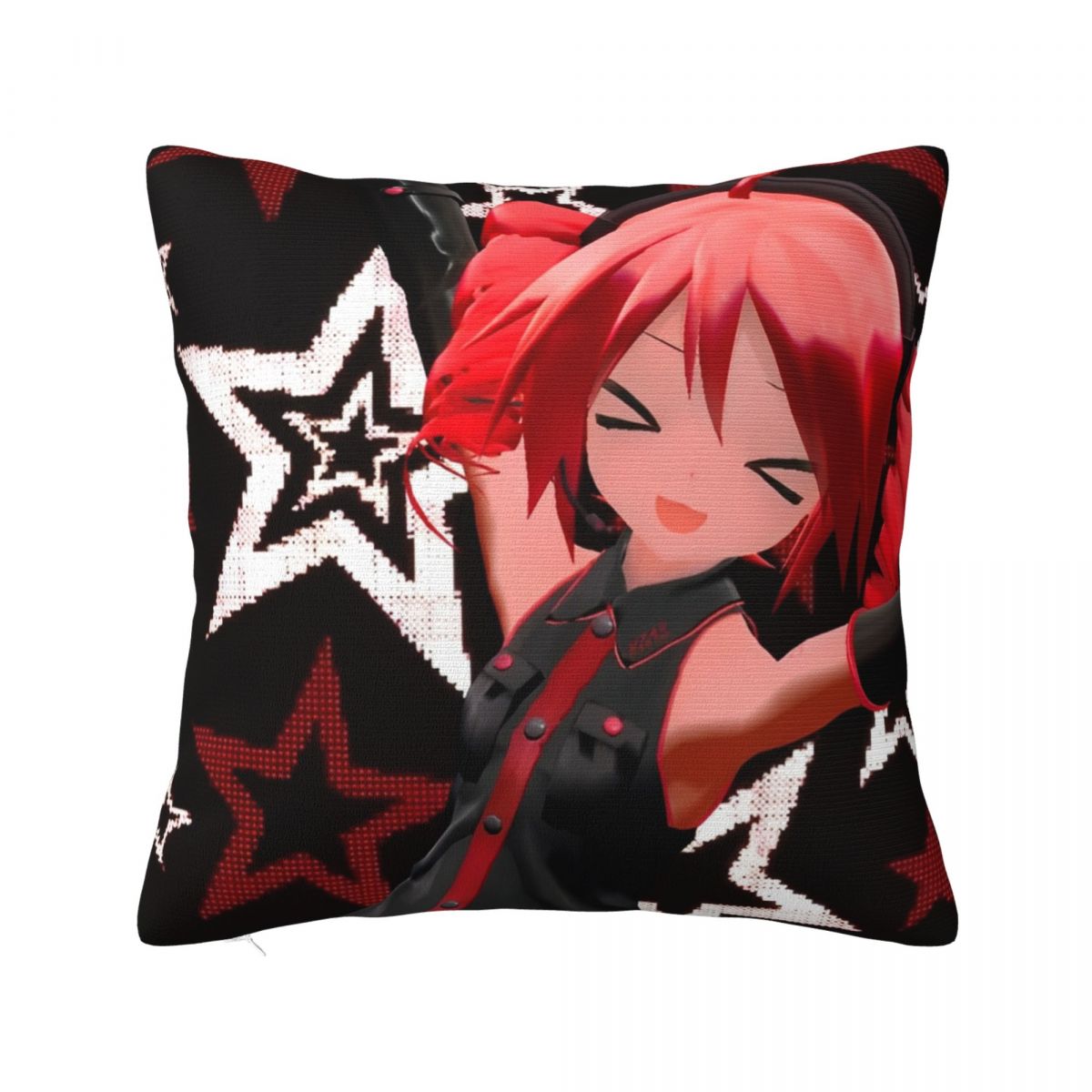 

Kasane Teto Square Pillow Cases Kawaii Vocaloid Girl Cushion Covers Vintage Zipper Decor Pillowcase for Home 18 x18 12x12Inch
