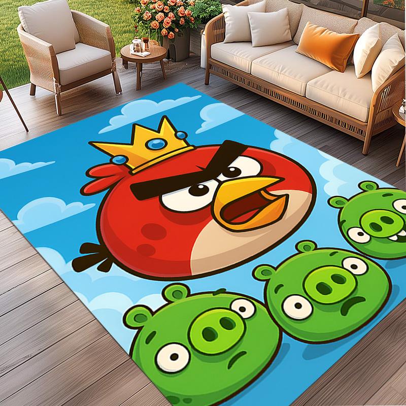Angry Birds Print Rug, Washable Floor Carpet, For Entryway Dorm Laundry Room Office Study, Home Decor Birthday Christmas Gift