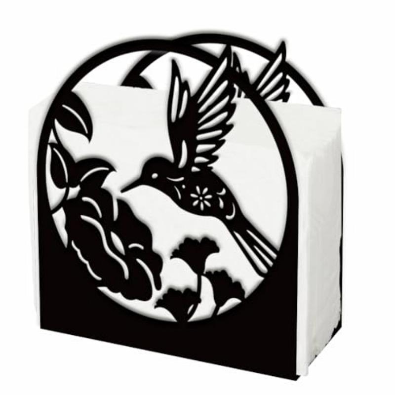 

Hummingbird Metal Floral Napkin Holder: Retro Kitchen Tabletop Decor чёрный