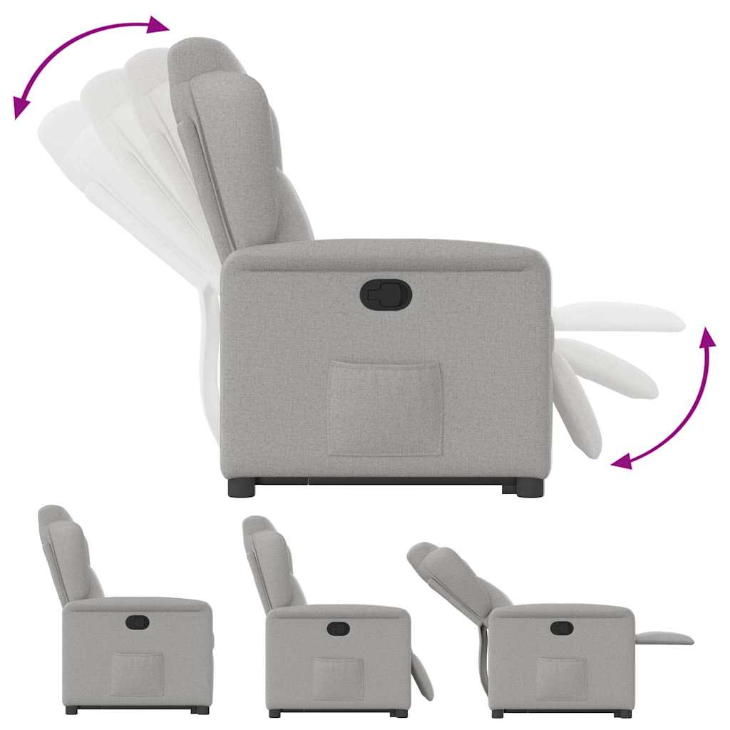 Recliner with Rising Aid Cloud Grey Fabric