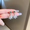 Silver Needle Cubic Zirconia Feather Dangle Earrings - Retro High-End Style, Niche Exaggerated Design for Women.