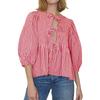 Spring and Summer Sweet and Casual Lace-up Striped Women's Blouses & Shirts