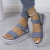 Damen Übergröße Gewebte Riemen Plateau Sandalen Offene Zehen Bequeme Strandschuhe