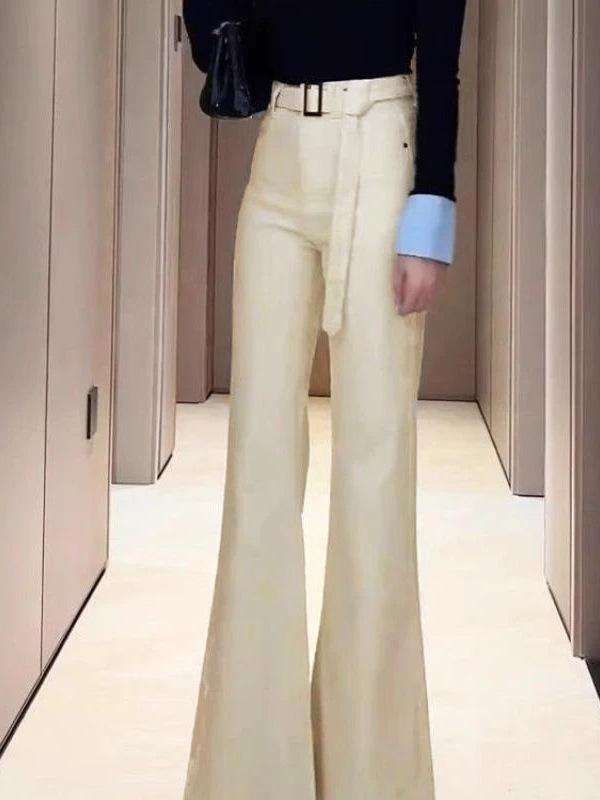 2025 New Plus Size High Waist Wide Leg Jeans for Women - Loose, Slimming, Floor-Length, Autumn Fashion, Sweet & Cool Commute Style