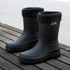 Men's Korean Style Waterproof Mid-Calf Rubber Rain Boots - Non-Slip, Slip-On Casual Fashion Shoes