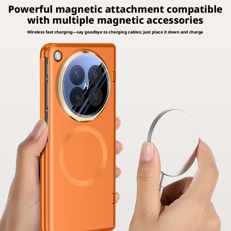 Matte Skin-Friendly Case For Oppo Find N6 Magnetic Folding Hinge Lens Holder All Inclusive Shockproof Case Cover