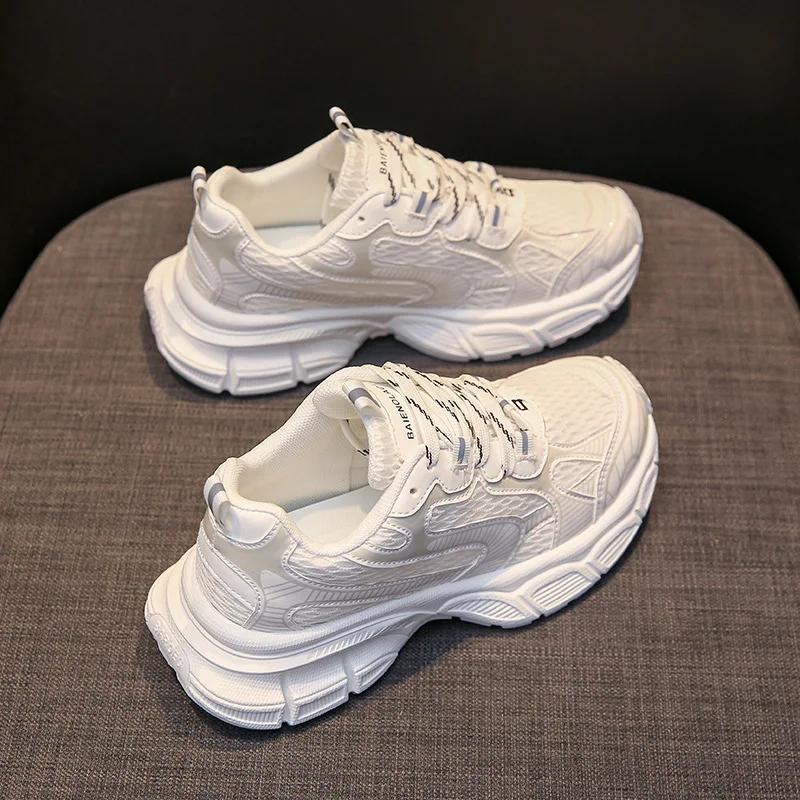 Sneakers Women Trends  Platform Shoes  Lightweight Outdoor Sports Shoes Breathable Running  Lace Up Casual