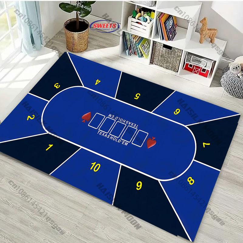 Funny Texas Poker Theme Carpet Rug for Living Rooms Bedrooms, Office Areas, Large Area Non-Slip Decoration Mat Gift for Friends