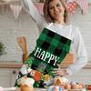 St. Patrick's Day Apron 4-Pack, Green And Black Plaid Chef Cooking Aprons With Leprechaun Pattern, Adjustable And Washable Aprons, Kitchen Supplies