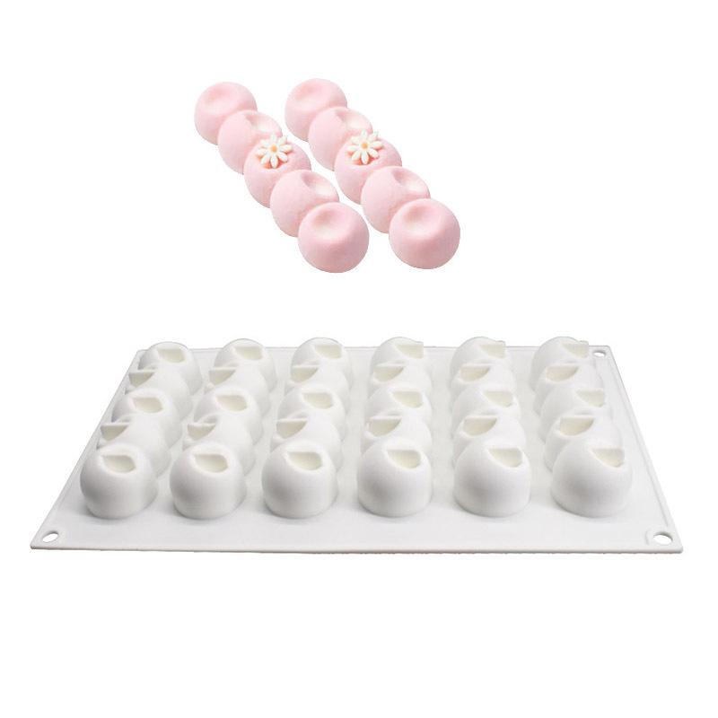 6 Holes Concave Ball Art Cake Decorating Mold 3D Silicone Molds Cake Baking Tools for Dessert Decoration Bakeware