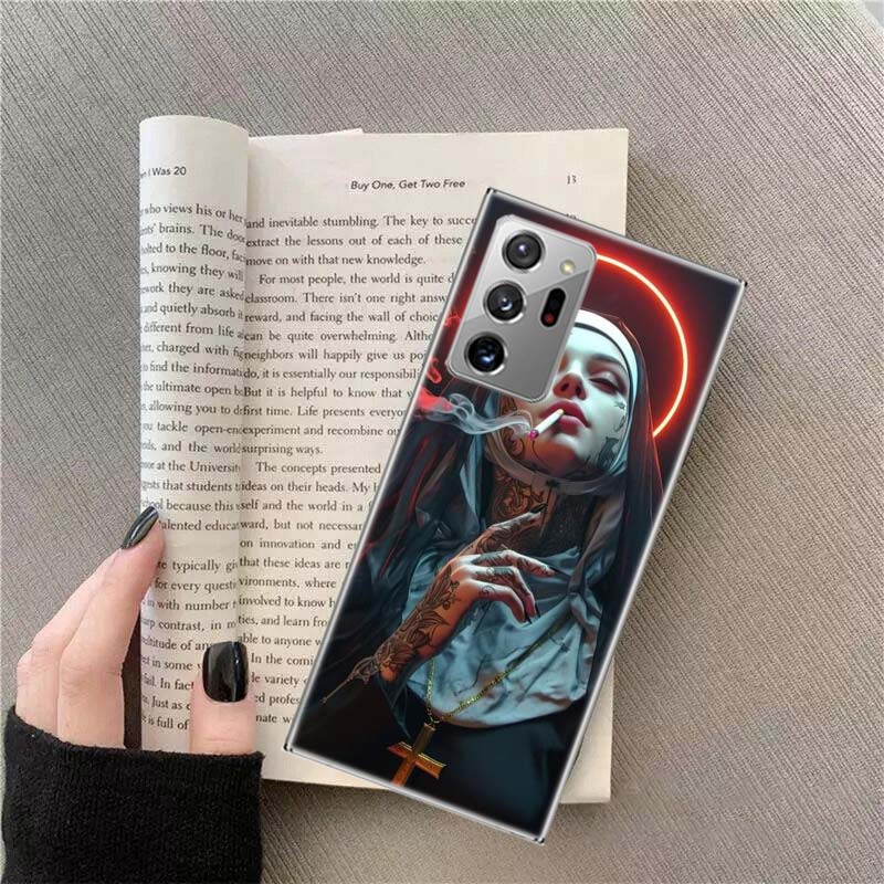 Dark Nun Phone Case for Samsung A17 A37 A57 A54 A14 A24 A34 A07 A04S A02S A12 A22 A32 A52S A16 A26 A36 A56 A72 Galaxy Note 20 10