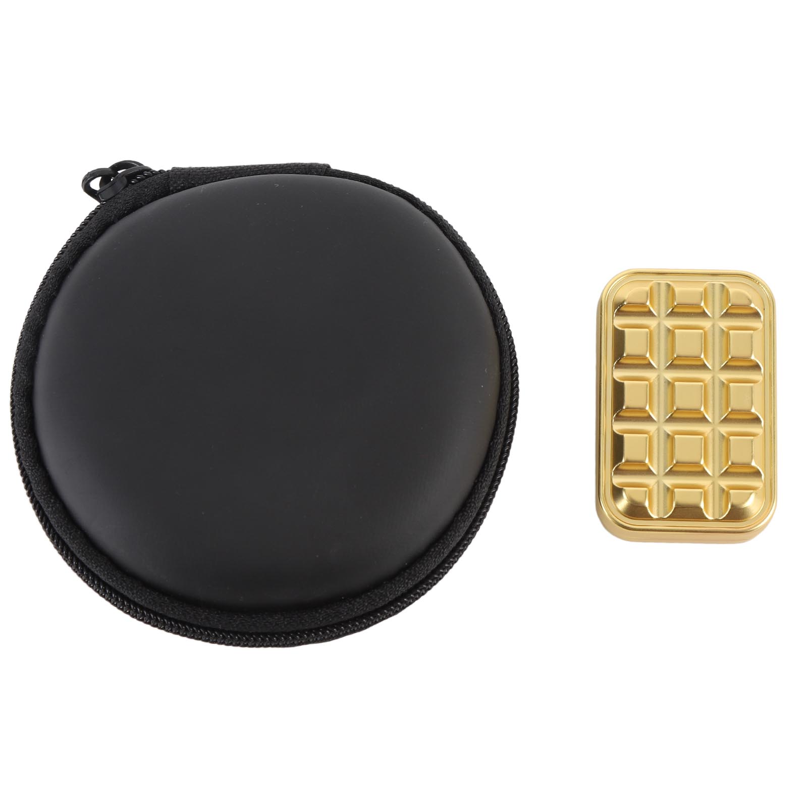 

Металлическая игрушка-слайдер 50x25x17 мм алюминиевый сплав толкающая карточка ручная игрушка с сумкой для хранения для офисных путешествий золотой