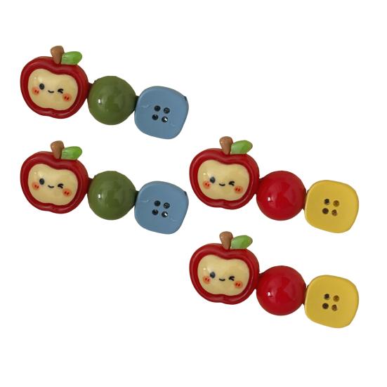2Pcs Girl Hairpins Fruit Decor Stable Grip No Damage Bangs Side Clips Anti-slip Teeth Summer Color Hair Accessories