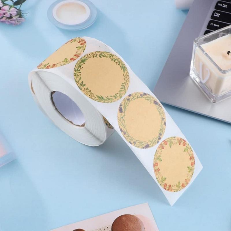 500x/Rolle Marmeladenglas-Etiketten Selbstklebende Etiketten Runde Aufkleber Beschriftbare Etiketten Aufkleber Back-Etiketten für Basteln Geschenktüte