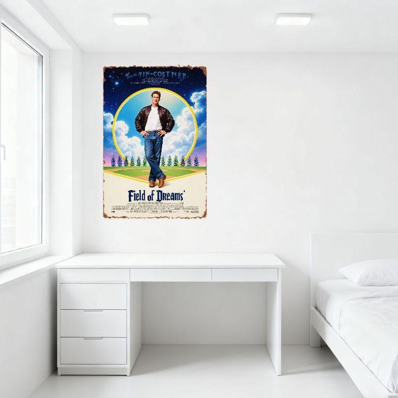 Field of Dreams FilmAffisch Kevin Costner Vintage Metallplåtsskylt för Hembar Man Cave Dekor