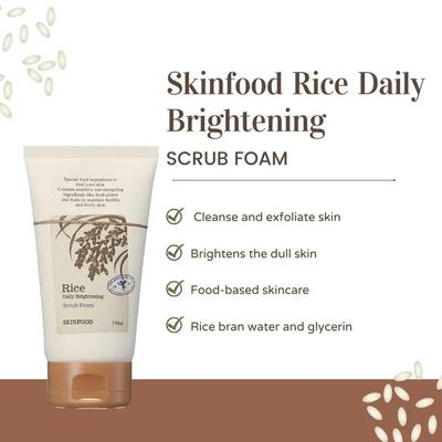 Schiuma scrub schiarente quotidiana al riso 150 ml