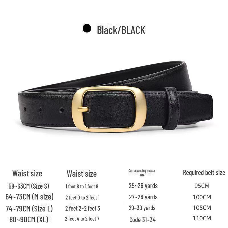 2024 Women's Versatile Belt: Stylish Simple Buckle for Jeans and Suit Pants