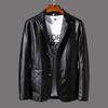 Leather Jacket Men's Business Trend Slim Fit Handsome Suit Leather Jacket