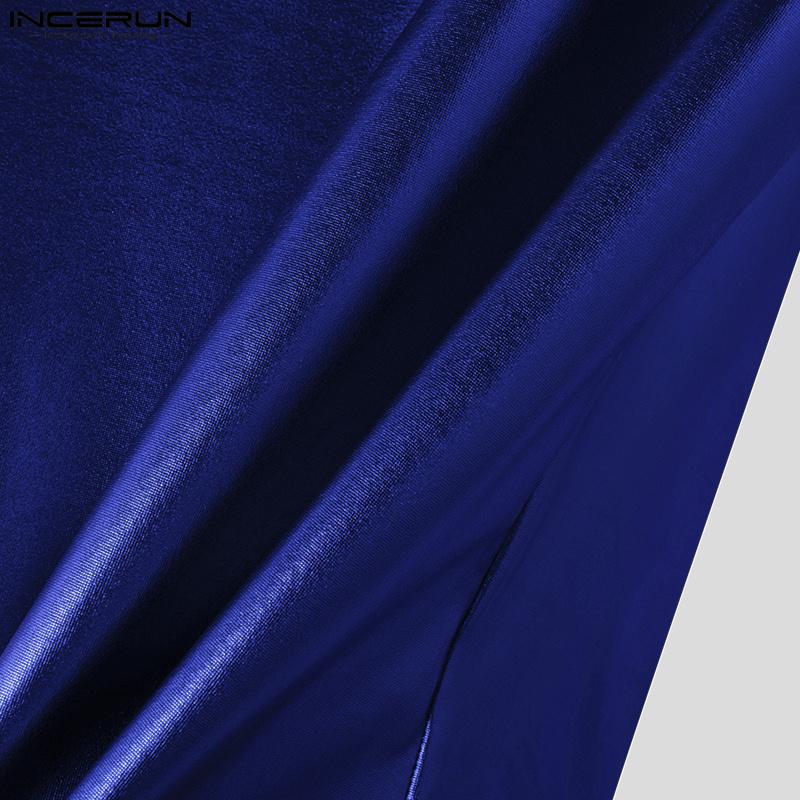 INCERUN Débardeurs Slim de Fête Irréguliers Lisses à Paillettes Sans Manches pour Homme