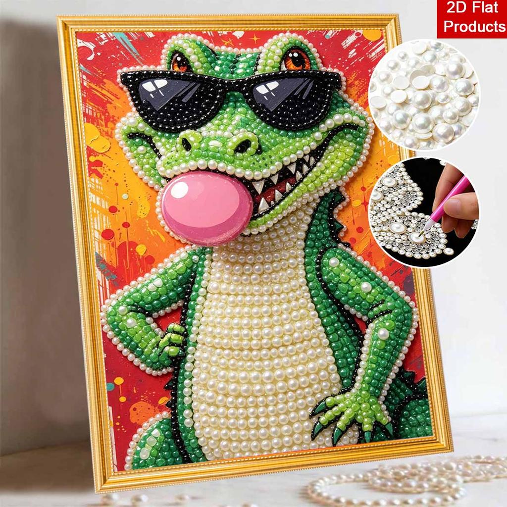 Pittura con perle fai da te diamante adesivo coccodrillo creativo occhiali da sole gomma da masticare kit pittura diamante pittura da appendere per soggiorno