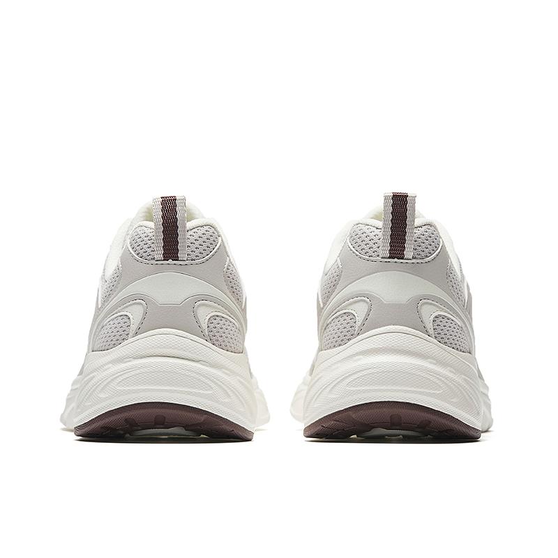 Anta Retro Versatile Shock Absorbing Wear Resistant Low Top Casual Shoes Men Sneaker Gray Ivory-White 912538821-5