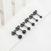 5 Pairs 316L Stainless Steel Round Ball Studs Earrings 3mm-7mm Ball Earrings Studs Set for Women Men, Black