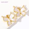 18K Gold Plated Brass Natural Shell Butterfly Charms Pendants For DIY Jewelry Making Supplies Handmade Craft Jewelry Findings